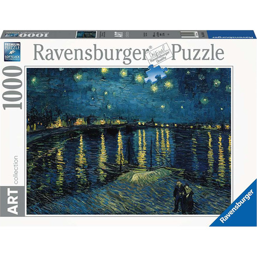 睿思Ravensburger隆河星夜梵高1000片德国进口拼图益智玩具名画 - 图3