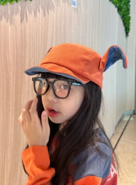 春秋男女童可爱搞怪耳朵软檐鸭舌
