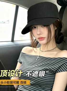 小头围日系复古英伦风棉麻马术帽