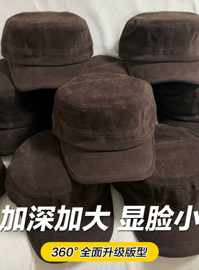 大头围气质老钱风复古平顶马术帽