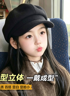儿童日系复古八角帽贝雷帽亲子款
