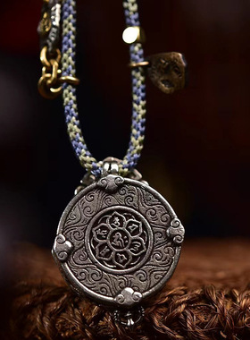 手工编制绳项链老铜黄财神嘎乌盒吊坠男女款锁骨链百搭挂脖毛衣链