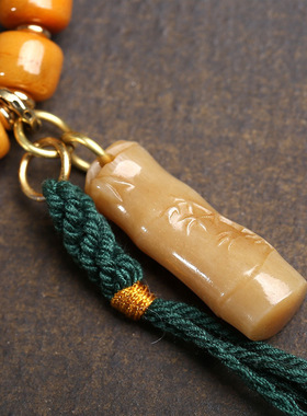 藏传回流骆驼骨桶珠手串单圈雕刻尸陀林竹节松石配饰文玩佛珠手钏