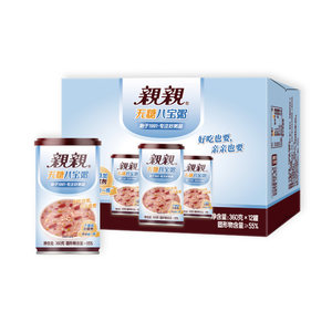 亲亲无糖八宝粥方便休闲软食品无糖粥早餐速食粥360g*12罐整箱