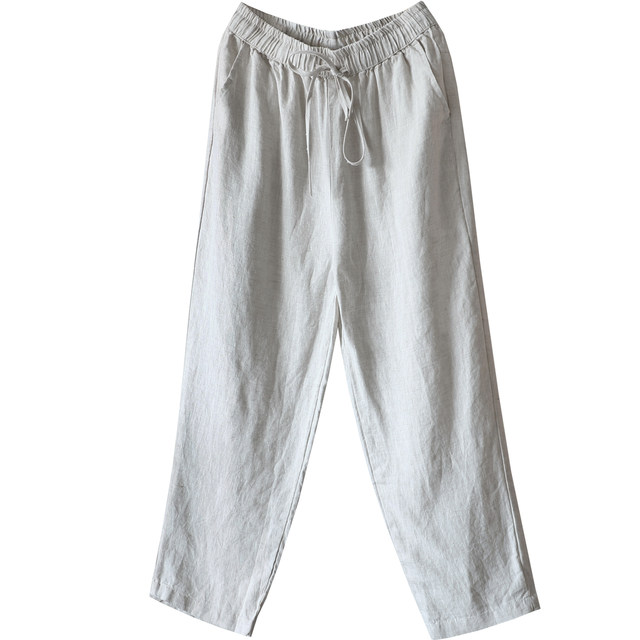 ພາກຮຽນ spring ແລະ summer slimming 100% linen pencil pants ສໍາລັບແມ່ຍິງ