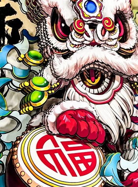 物乔迁礼品文创国风半手工祝福装饰摆件国风摆件礼品醒狮开业国潮