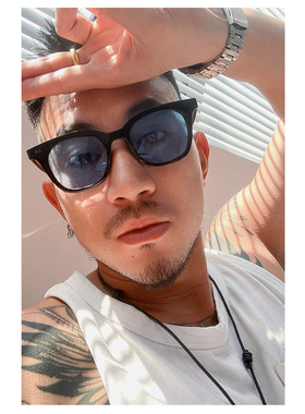 日系小框方形太阳镜可配近视度数