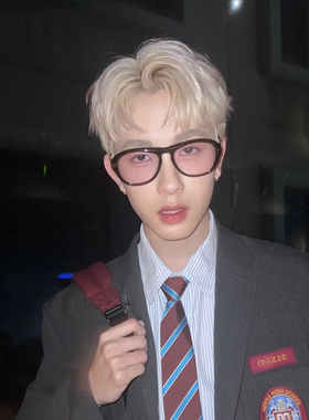 gm复古黑框school校园风时髦墨镜Y2K凹造型时髦太阳眼镜防紫外线