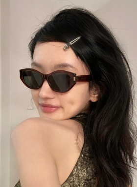 猫眼墨镜女高级感美式复古玳瑁色欧美风豹纹太阳镜2025新款kelsey