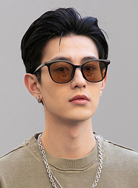 gm黑框茶色墨镜女夏高级感ins网红2026年新款潮大脸显瘦太阳眼镜