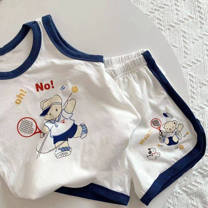 宝宝背心无袖套装夏季新款卡通男女中小童洋气可爱短裤两件套潮,淘宝优惠券,粉丝福利购,淘宝优惠卷