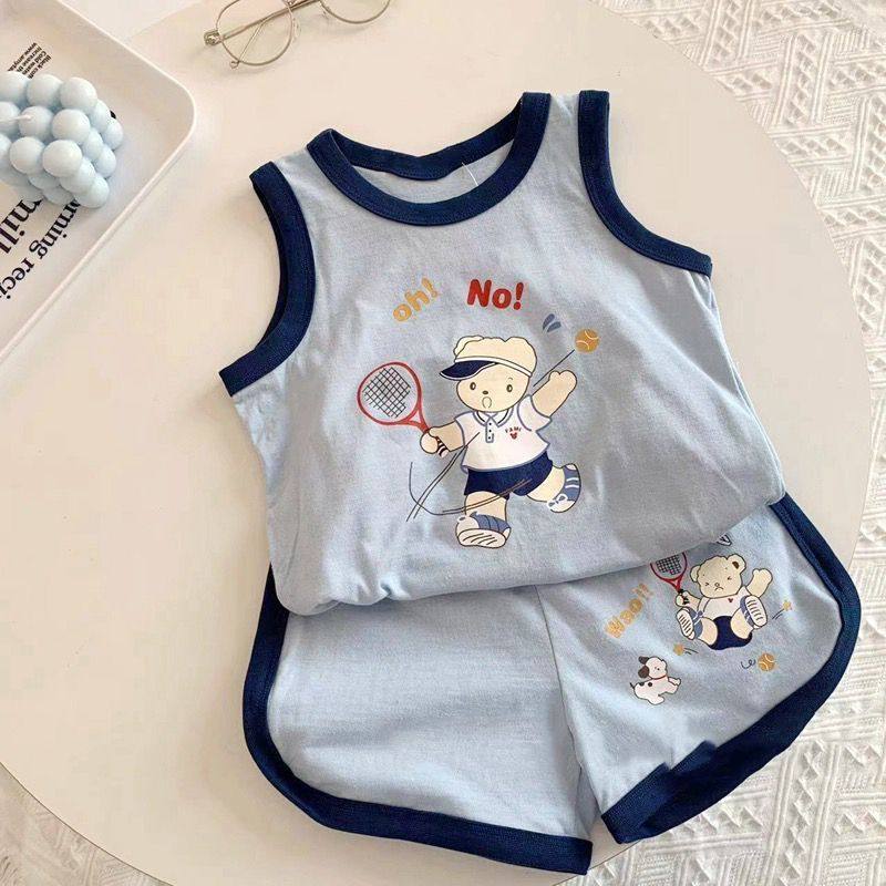 宝宝背心无袖套装夏季新款卡通男女中小童洋气可爱短裤两件套潮,淘宝优惠券,粉丝福利购,淘宝优惠卷