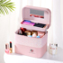 New color matching large-capacity cosmetic bag female portable simple cosmetic jewelry multi-layer storage box net red box portable