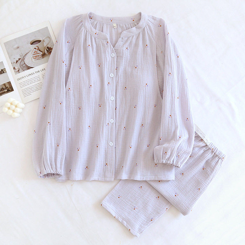 纯棉带胸垫月子服可调节孕妇产后哺乳套装春秋季纱布喂奶睡衣大码,淘宝优惠券,粉丝福利购,淘宝优惠卷