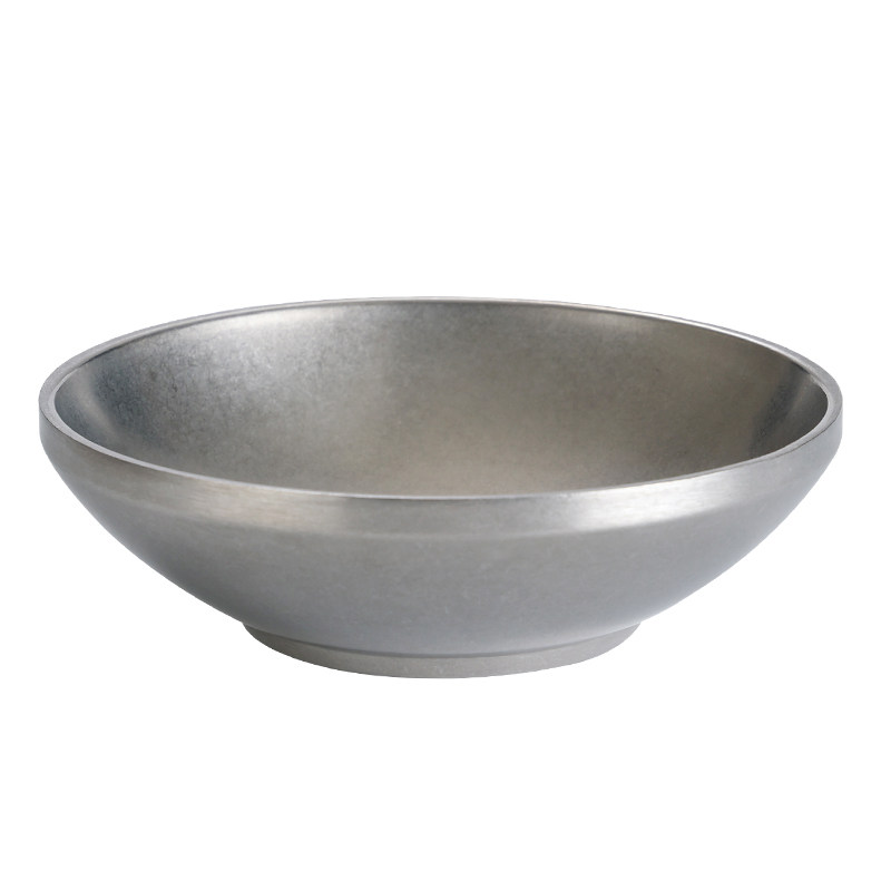 复古不锈钢韩式冷面碗拌饭冰碗沙拉碗泡面做旧大碗饭碗拌面斗笠碗