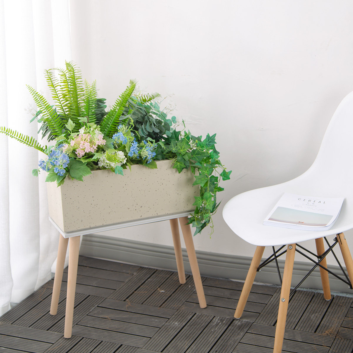 水泥花盆长方形花槽花箱特大号北欧风白色花坛盆栽仿花岗岩麦饭石,淘宝优惠券,粉丝福利购,淘宝优惠卷