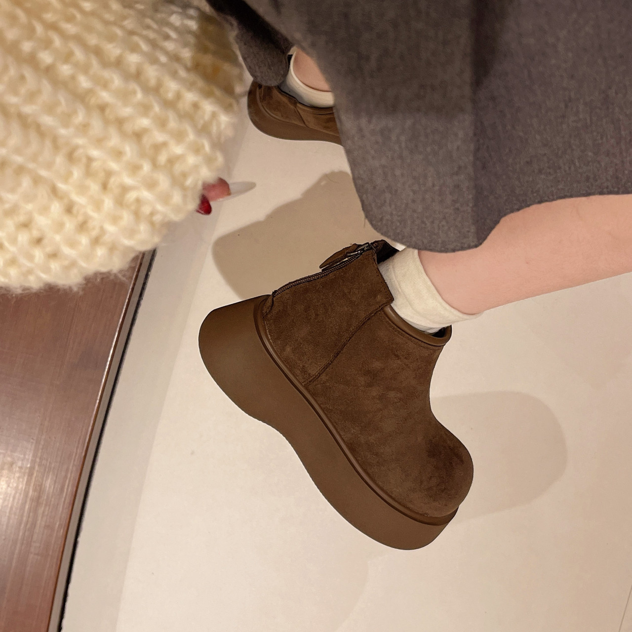 厚底增高勃肯鞋女马丁靴2025新款秋冬季加绒保暖雪地靴短靴二棉鞋,淘宝优惠券,粉丝福利购,淘宝优惠卷