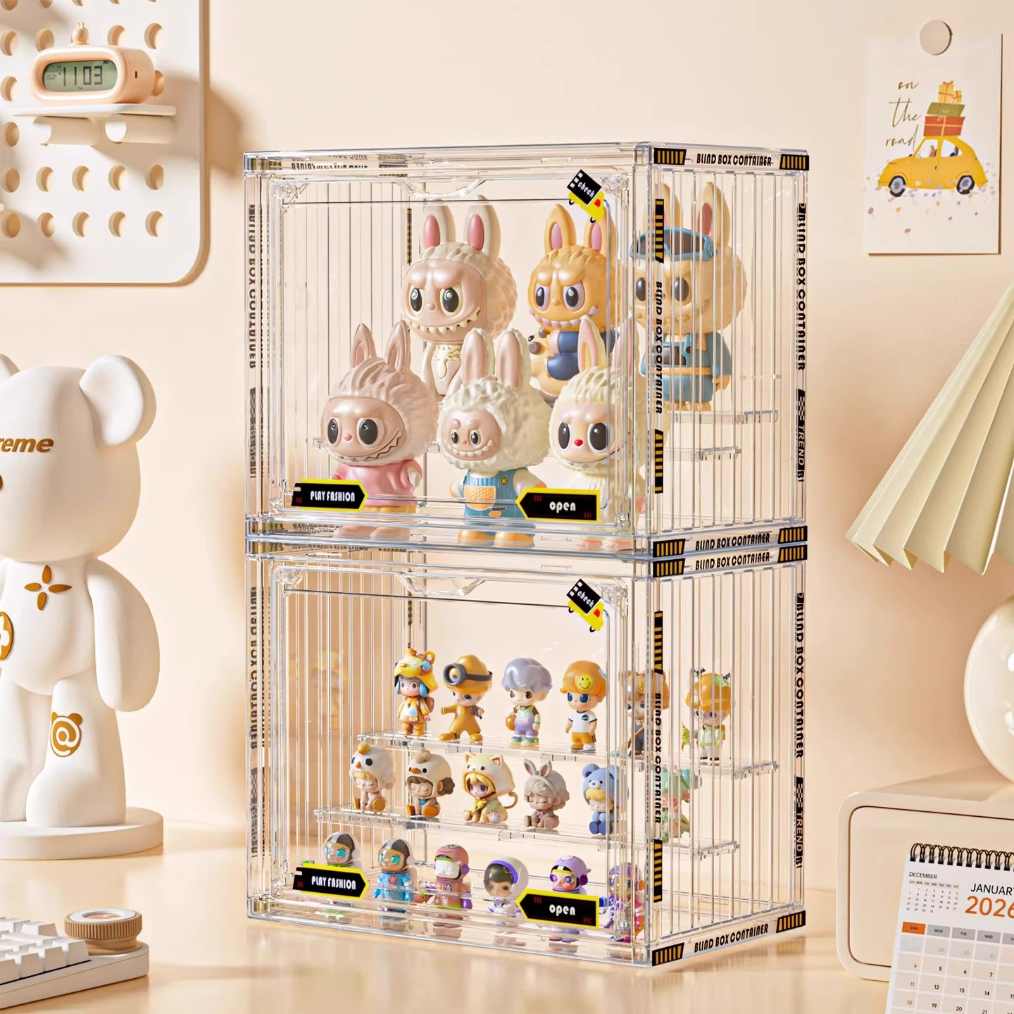 Blind box storage display stand transparent dustproof acrylic