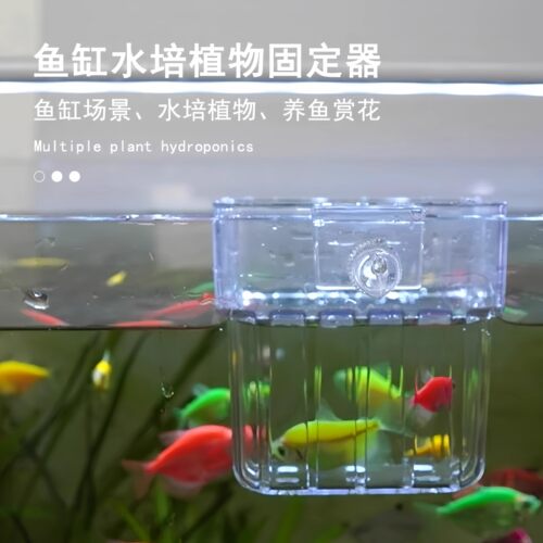 鱼缸水培架定植篮壁挂式水草杯绿萝植物固定器支架造景装饰配件 - 图1