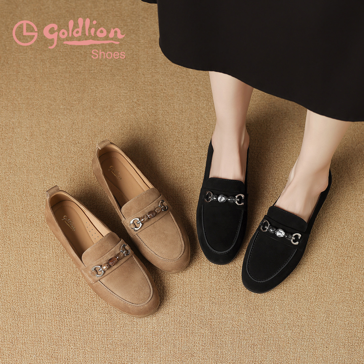 金利来女鞋2025秋冬新款低跟不累脚通勤工作鞋一脚蹬深口单鞋JJ,淘宝优惠券,粉丝福利购,淘宝优惠卷