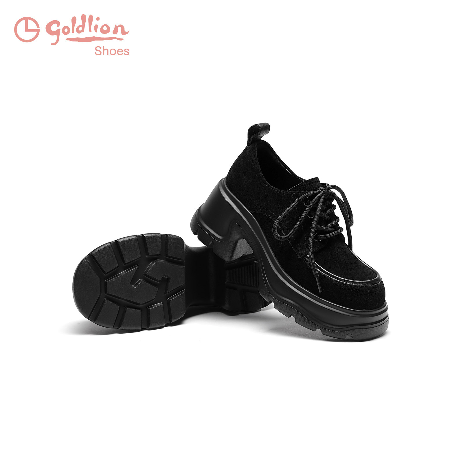 金利来绒面小皮鞋女秋季商场同款深口女鞋英伦百搭休闲厚底乐福鞋,淘宝优惠券,粉丝福利购,淘宝优惠卷