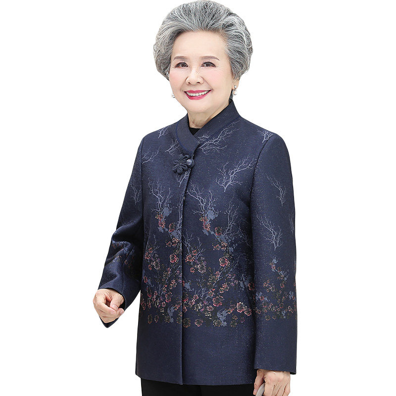 秋冬外套唐装60岁70中年妈妈装上衣 魔曲中老年女装
