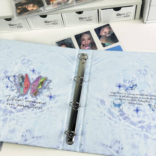 ins大a4炫彩蝴蝶九宫格卡册收纳册活页绝美外壳追星专辑小卡卡册 - 图0