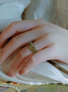 静谧天然多切面橄榄绿水晶手链