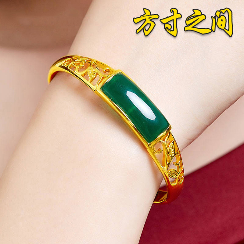 越南沙金古法女仿真999传承手镯 冠泰饰品手镯