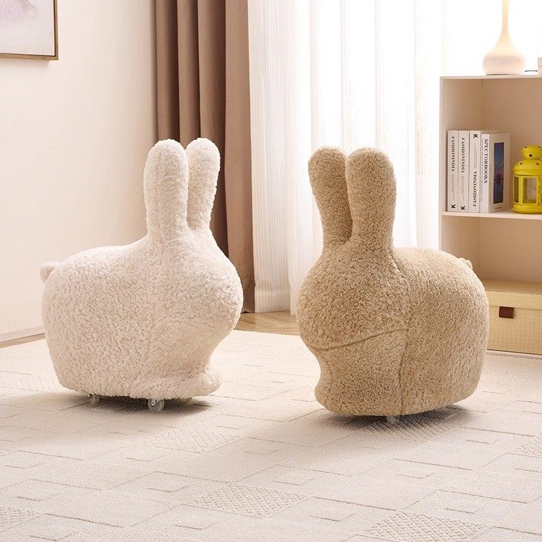 网红萌兔凳卡通创意矮凳家用摆件阳台儿童凳客厅万向轮动物沙发椅,淘宝优惠券,粉丝福利购,淘宝优惠卷