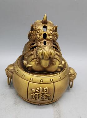 纯铜日进斗金茶道香炉貔貅熏香炉