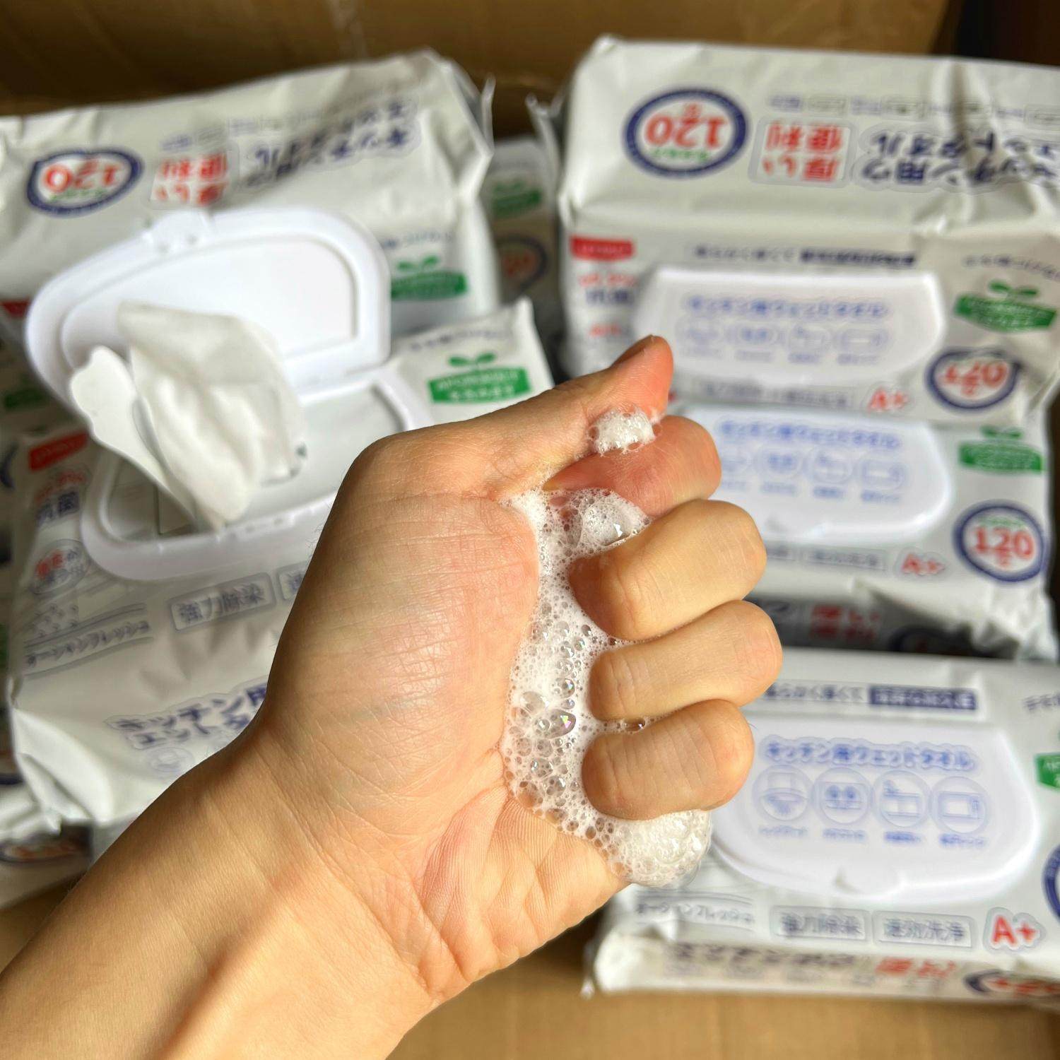 好大包！厨房常备！120抽厨房专用湿巾强力去油污清洁油烟机湿巾,淘宝优惠券,粉丝福利购,淘宝优惠卷