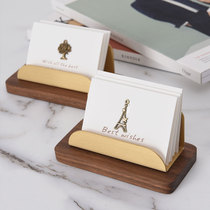 Name sheet Box Front Desk High-end Desktop Business Card Holder Creativity Wood High-end High Class Display Containing Brass Wood Custom