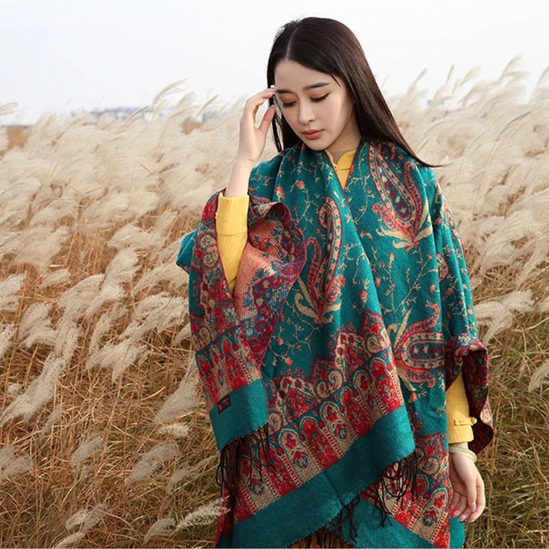 云南青海西藏旅游春秋冬季民族风开叉斗篷外套空调披肩围巾两用女,淘宝优惠券,粉丝福利购,淘宝优惠卷