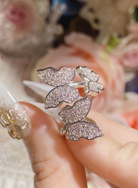 捡漏蝴蝶戒指女小众设计感高级轻奢气质百搭食指戒指环