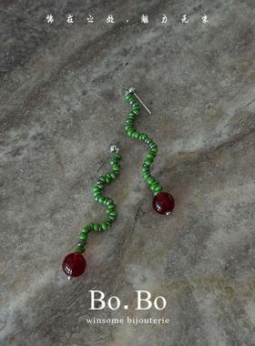 轻奢颈链牛油果绿捷克珠项链