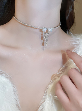 法式精致锁骨链超仙精美项链女