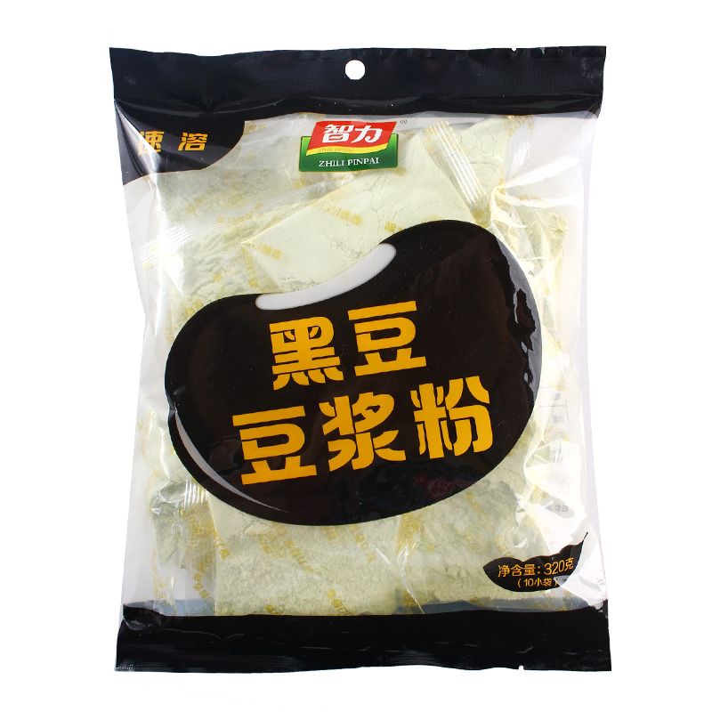 智力原味豆浆粉320g*3包速溶黑豆黄豆奶粉家用休闲办公营养早餐 - 图1