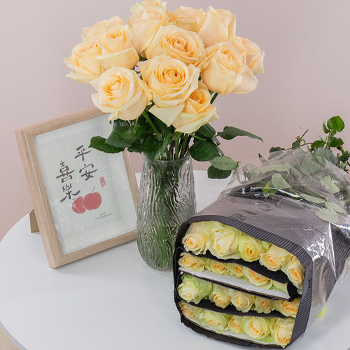 卡布奇诺玫瑰鲜花云南基地直发鲜切花家用水养百合向日葵顺丰冷链 - 图2