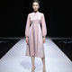 Sweet Waist Solid Color ແຂນຍາວ Swing Dress ສໍາລັບແມ່ຍິງ