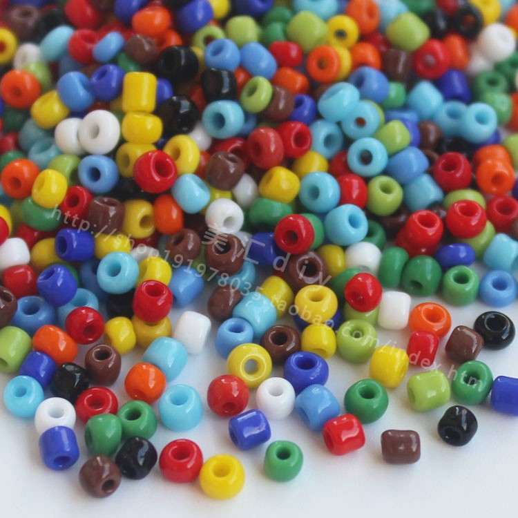 Diy3mm solid color opaque Korean glass rice beads