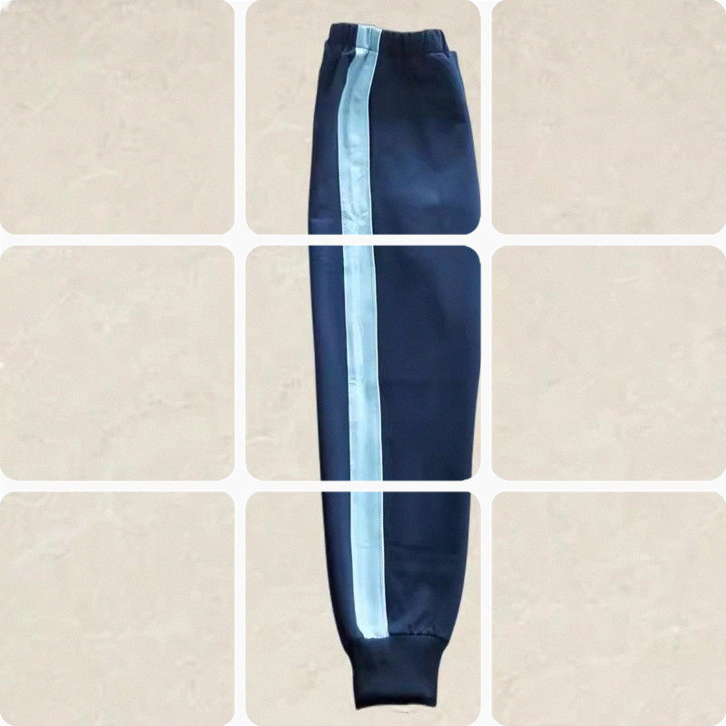 校服裤子中小学生藏青色拼浅蓝宽条束脚裤宽松春秋男女运动校裤,淘宝优惠券,粉丝福利购,淘宝优惠卷