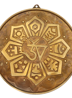 铜虎头牌狮子咬剑黄铜镜子