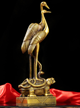 玄武仙鹤摆件会所家居装饰工艺品