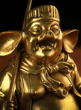 纯铜西游记猪八戒神像风水工艺品