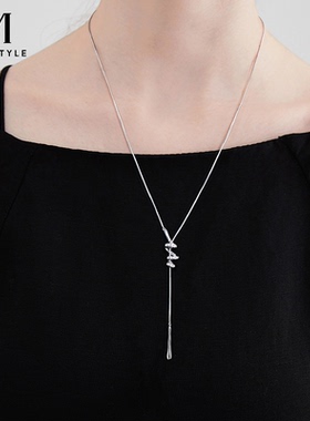 小众设计螺旋式水滴毛衣链女轻奢