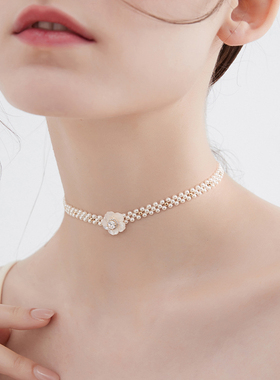 贝壳仿珍珠项链choker法式复古