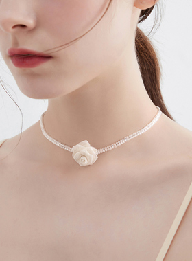 2026新款轻奢玫瑰短款choker颈链