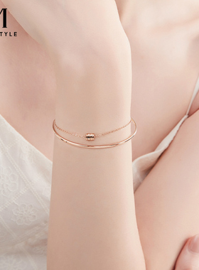 MCK女合金欧美小蛮腰双层手链