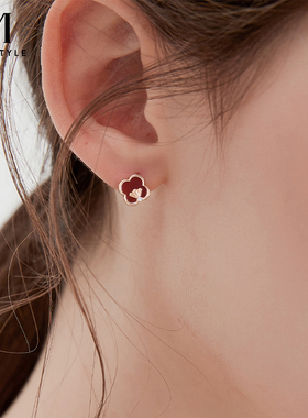 mck925银红玛瑙四叶草手链